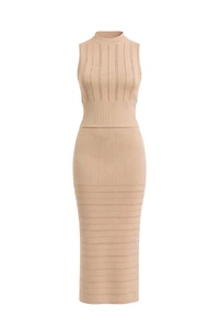 Charlane Mocha Knit Maxi Skirt Set