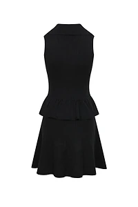 Virginia Black Pointelle Knit Mini Dress (SHIPS 4/17)