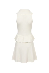 Virginia Off-White Pointelle Knit Mini Dress (SHIPS 4/17)