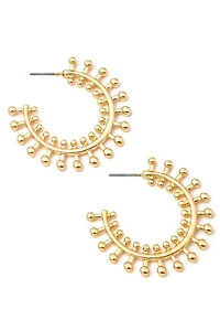 *Teddi Gold Intricate Metallic Hoop Earrings
