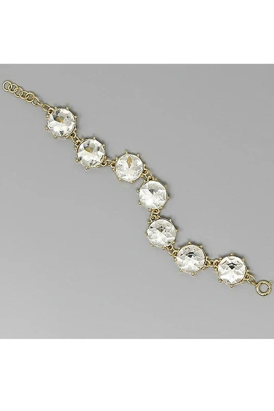 Georgia Gold Faceted Glass Stone Bracelet