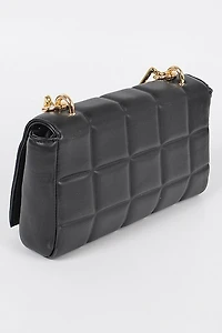 *Chloe Black Square Quilted Cross Body Bag
