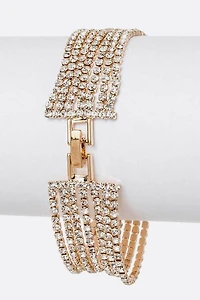 Vanessa Gold Multi Layer Rhinestone Tennis Bracelet