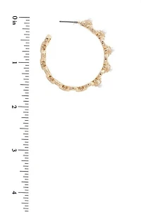 *Haze Pearl Link Hoops Earrings