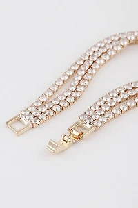 *Artie Three Row Rhinestones Tennis Bracelet