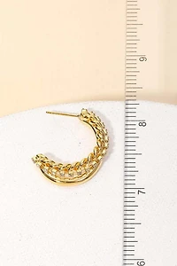 Karma Layered Rope Chain Twist Hoop Earrings