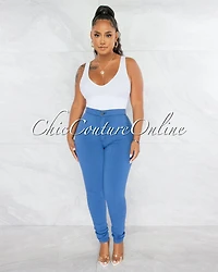 *Donalee Blue High Waist Denim Pants