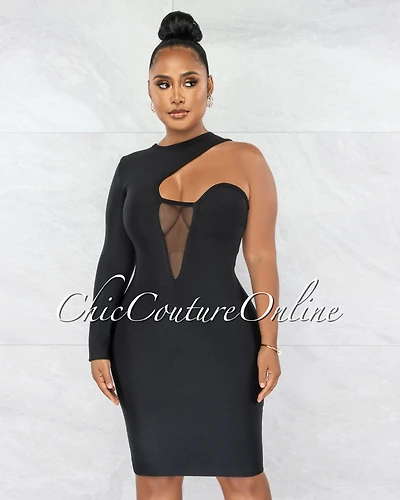 Erica Single Shoulder Design Bandage Dress