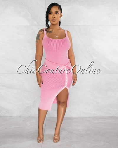 Guerda Ribbed Open Back Bodysuit & Midi Skirt Set