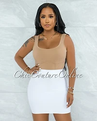 *Darence White Body-Con Bandage Mini Skirt