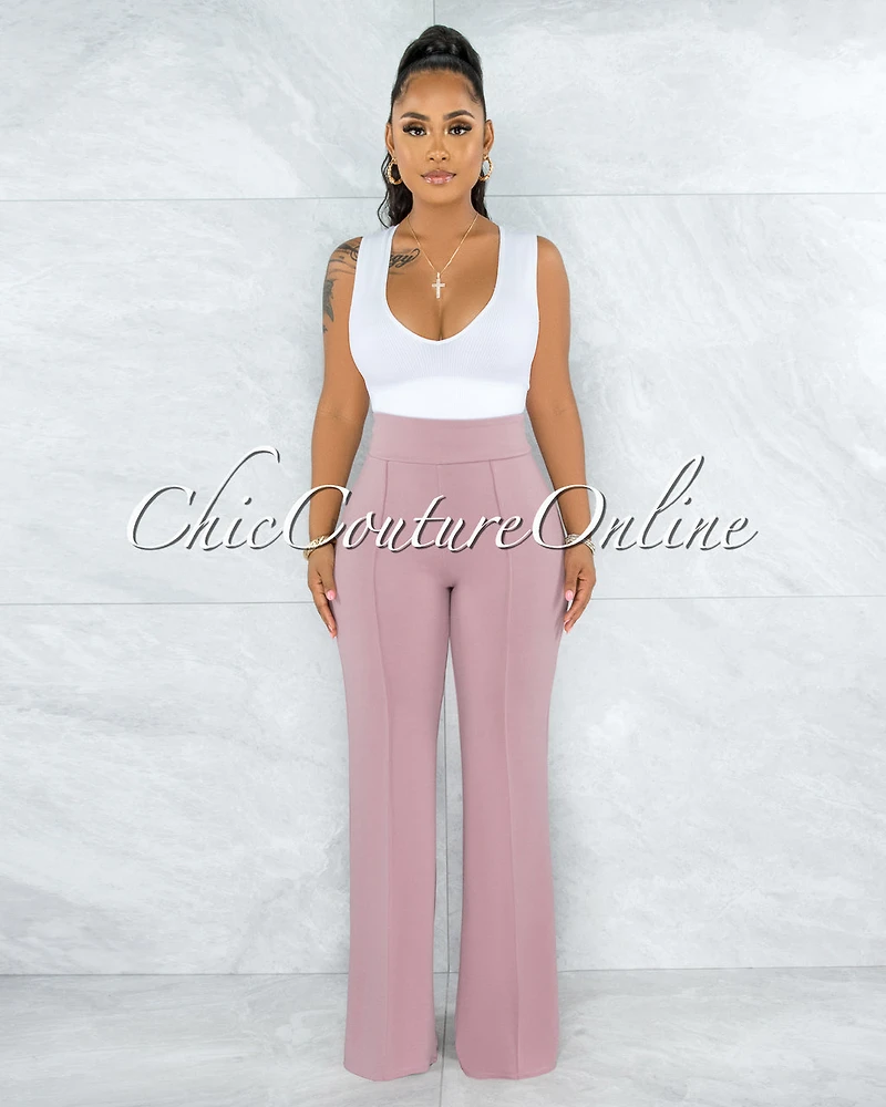 Marcie Mauve High Waist Palazzo Pants