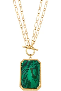 Iris Green Stone Pendant Necklace