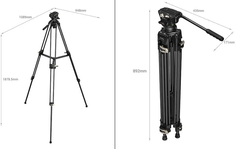 Smallrig AD-01 Heavy-Duty Tripod with Fluid Head