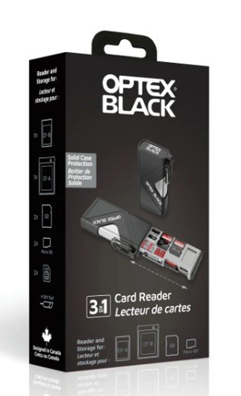 Optex 3-in-1 Card Reader - Black