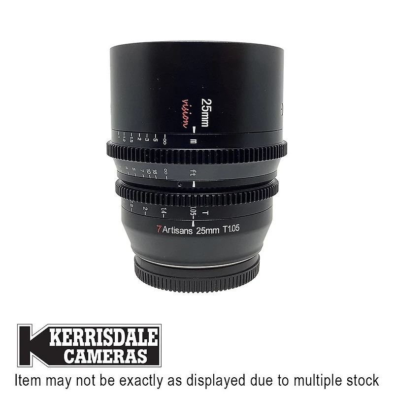 7Artisans-Used 25mm T1.05 Black Cine (MF) - Good Condition - L Mount APSC  - Used # 587.20323601X