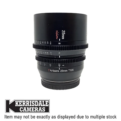 7Artisans-Used 25mm T1.05 Black Cine (MF) - Good Condition - L Mount APSC  - Used # 587.20323601X