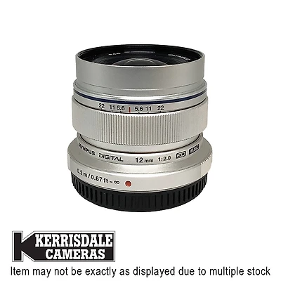 Olympus-Used 12mm F2 (Silver) - Good Condition - Micro Four Thirds Mount  – Used # 587.166A12S