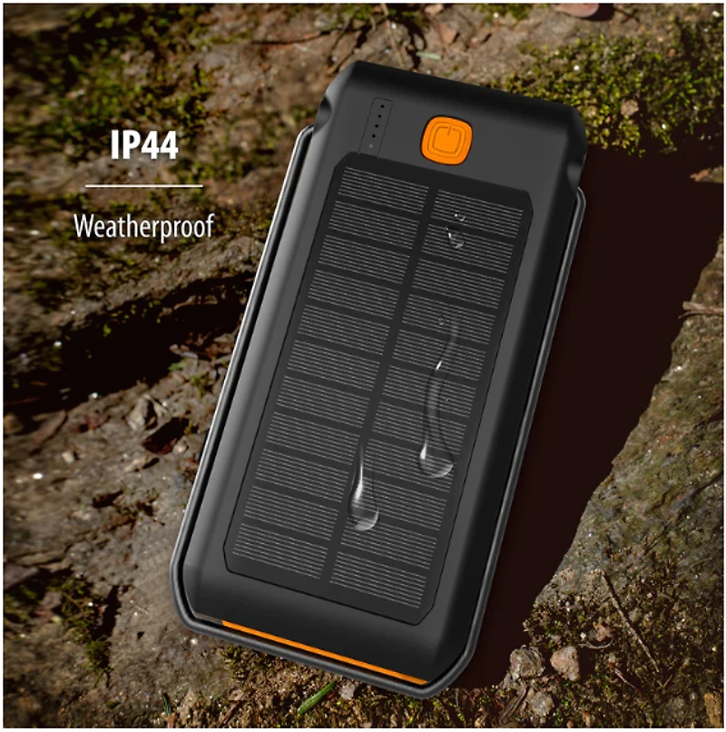 Tough-Tested 10,000 mAh Solar Charger IP44 Waterproof Rugged Power Bank