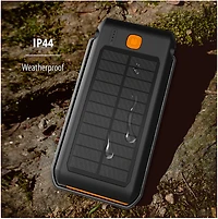 Tough-Tested 10,000 mAh Solar Charger IP44 Waterproof Rugged Power Bank