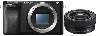 Sony A6100 Interchangeable Lens Camera with E PZ 16-50mm f3.5-5.6 OSS II Lens - Black