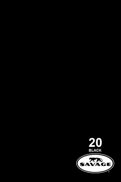 Savage-Universal Widetone Seamless Background Paper 107" x 12 yards - 20 Super Black #20-12