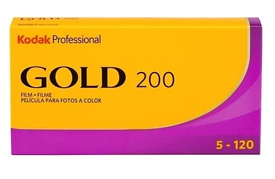 Kodak Professional Gold 200 Color Negative Film - 120 Roll - 5-Pack