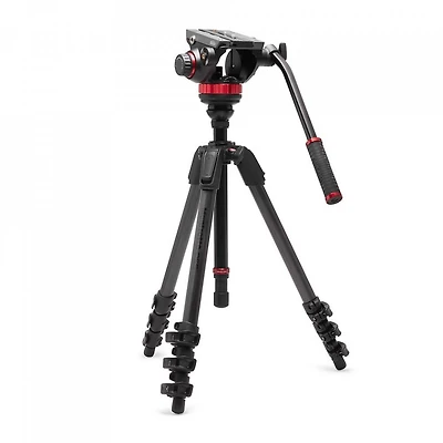 Manfrotto 502 Fluid Video Head Flat Base and 055 Video Carbon Fibre Tripod