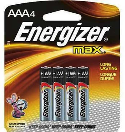 Energizer Max Alkaline Batteries AAA - (4 Pack)