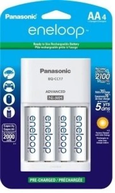 Panasonic-Lumix Eneloop Smart Charger with 4-AA Batteries #KKJ17MCA4BF