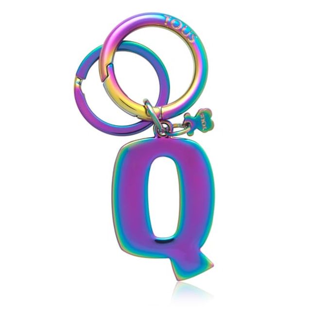 Iridescent Touscedario Letter Q Key ring