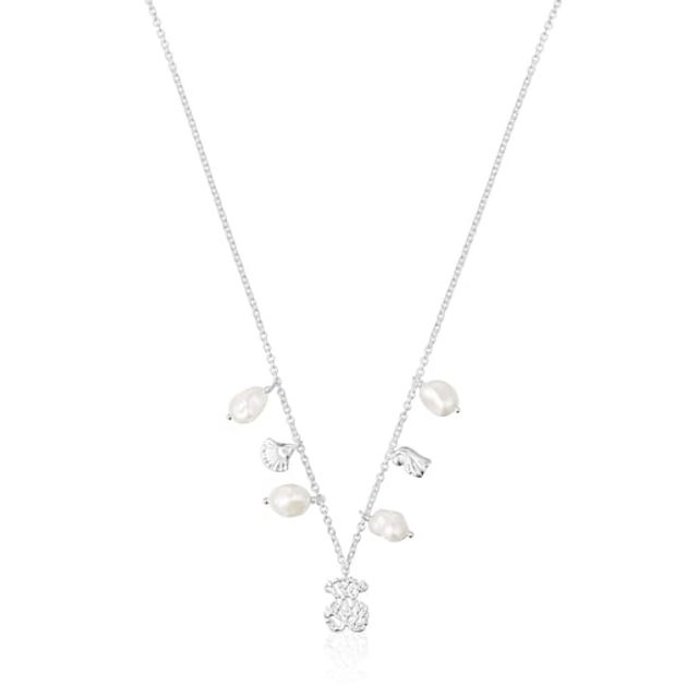 Silver Oceaan Necklace with pearls