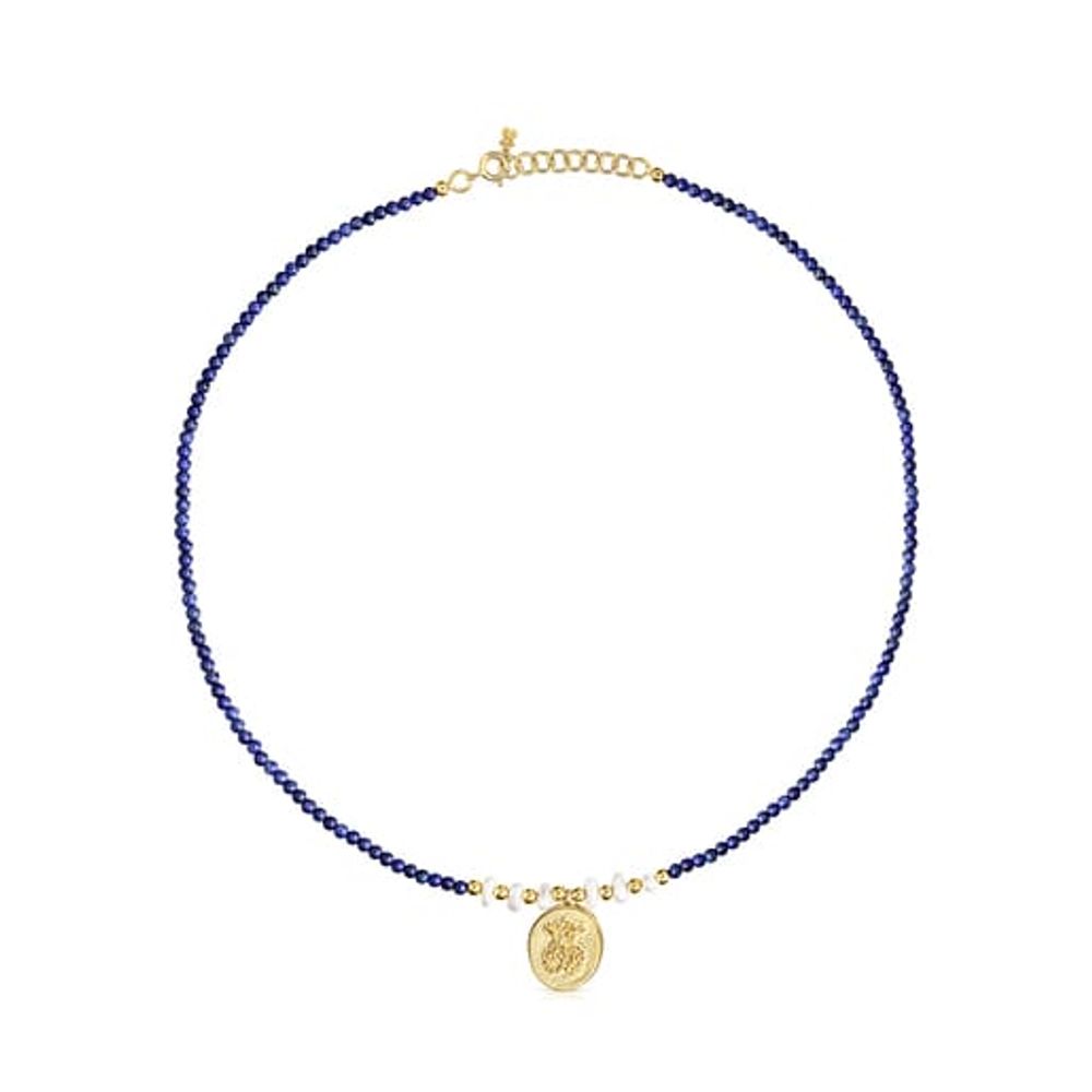 TOUS Silver vermeil Oceaan cameo Necklace with lapis lazuli and pearls |  Westland Mall