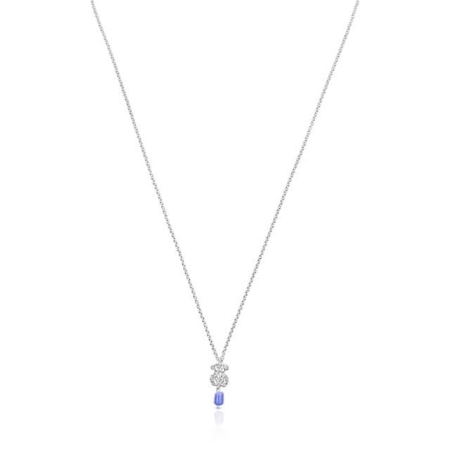 TOUS Silver Oceaan bear Necklace with blue glass | Westland Mall