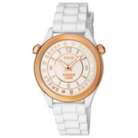 Rose IP steel Tender Time Watch with white silicone strap