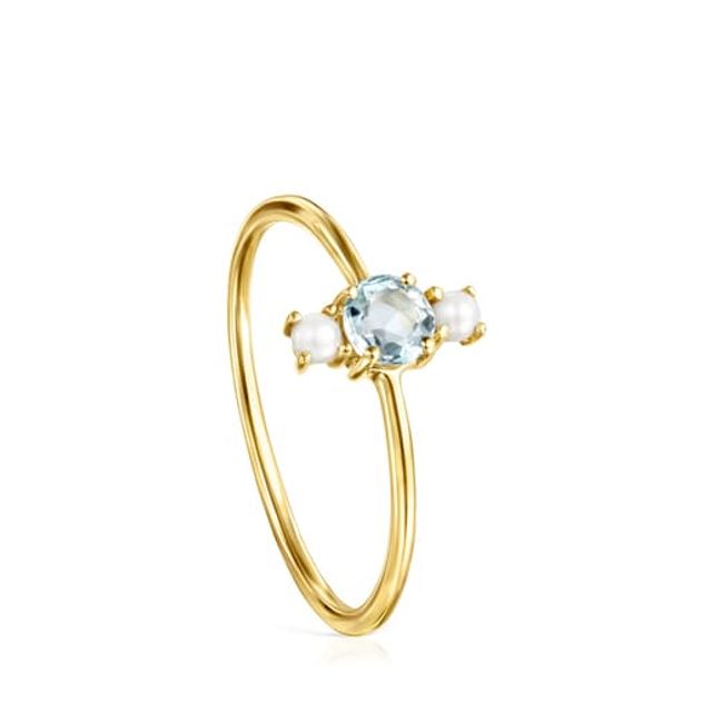 TOUS Mini TOUS Ivette Ring Gold with Topaz and Pearl | Westland Mall