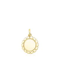 Silver vermeil Straight medallion Pendant