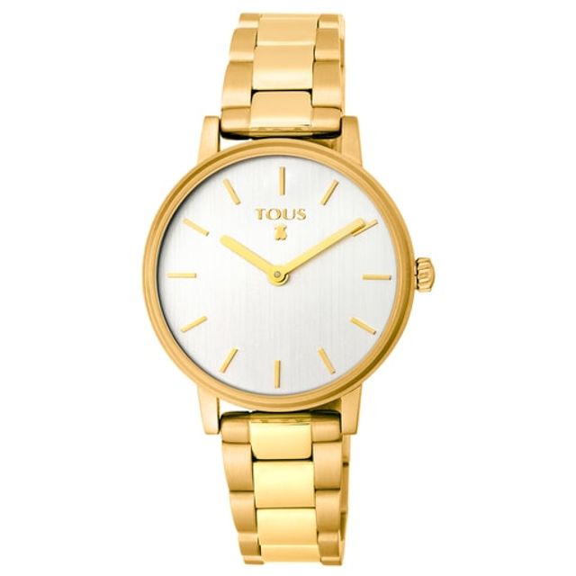TOUS Gold-colored IP Steel Rond Straight Watch | Plaza Las Americas