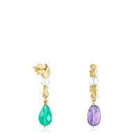 Silver Vermeil Oceaan Color Earrings with gemstones