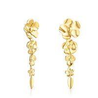 Long Silver Vermeil Fragile Nature Earrings