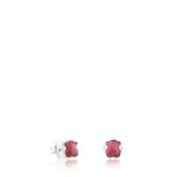 Silver TOUS Color Earrings with rhodonite