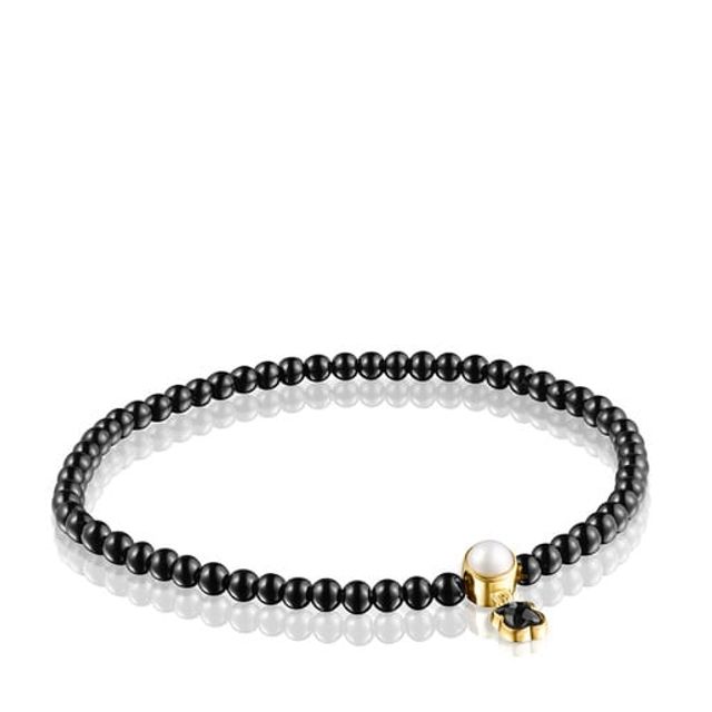 TOUS Glory Bracelet in Onyx and Silver Vermeil with Pearl | Plaza Del Caribe