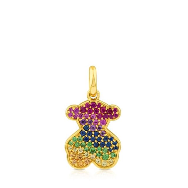 Gold Icon Gems Pendant with Sapphire