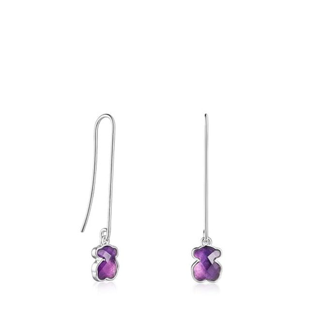 TOUS Long Silver and Amethyst Icon Color Earrings | Westland Mall