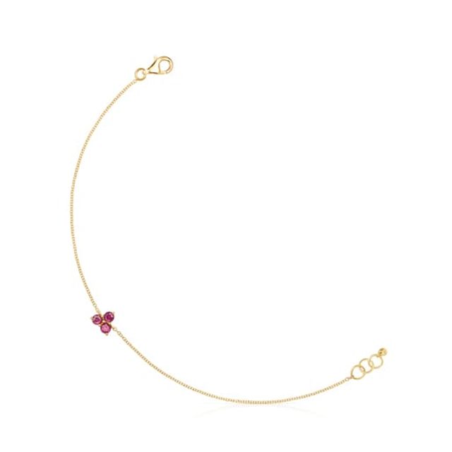 Gold Luz Bracelet with Rhodolite