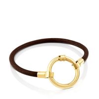 Vermeil Silver and Leather Hold Bracelet