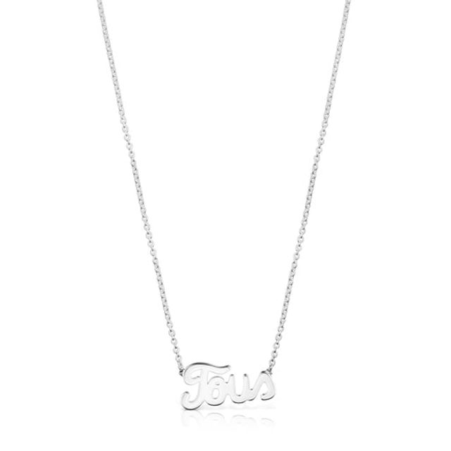 TOUS Silver TOUS Bear Row necklace with rectangular plate | Plaza Del Caribe