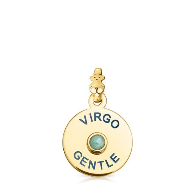 Vermeil Silver TOUS Horoscopes Virgo Pendant with Amazonite