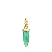 Tiny prism Pendant in Silver Vermeil with Chrysoprase
