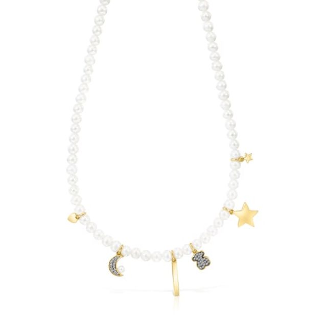 TOUS Silver Vermeil Nocturne Necklace with Diamond charms | Plaza Las  Americas