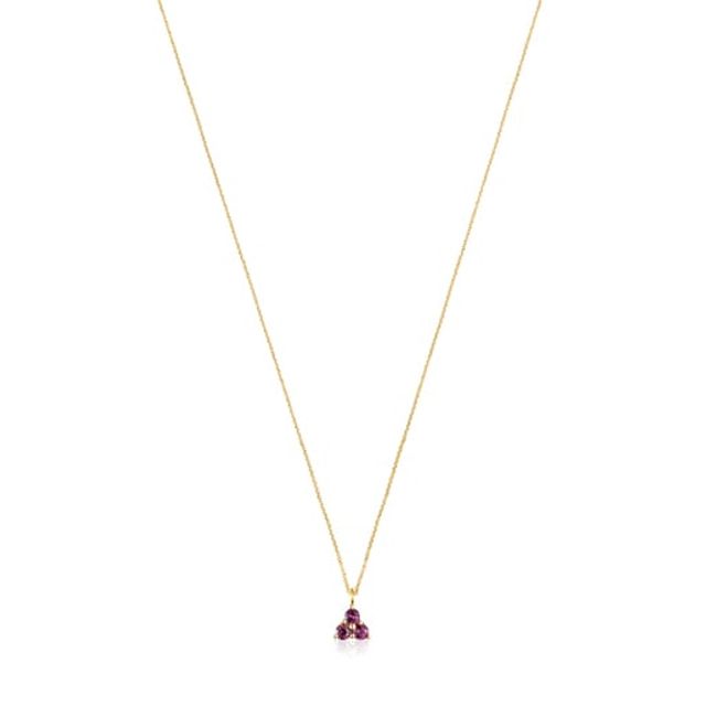 Gold Luz Necklace with Rhodolite